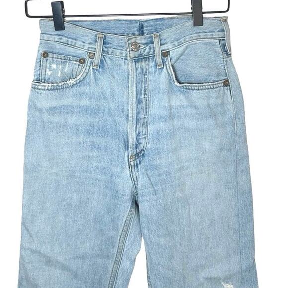 Agolde Women’s Riley High Rise Distressed Crop Jeans Size 26 - Picture 5 of 9